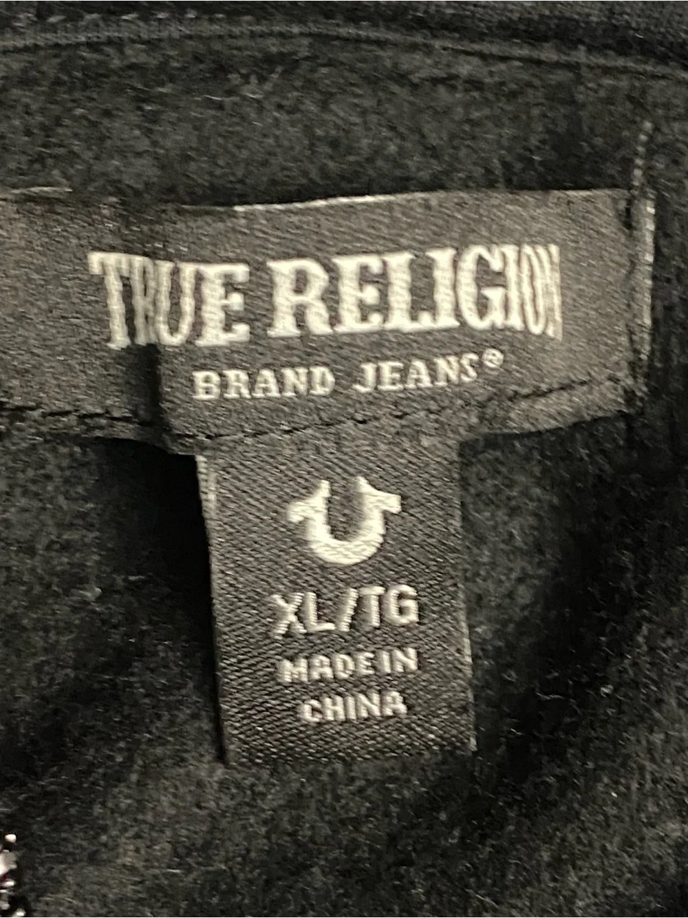 True Religion Black Overlap Buddha Guitar Horseshoe Logo Hoodie Sweatshirt XL